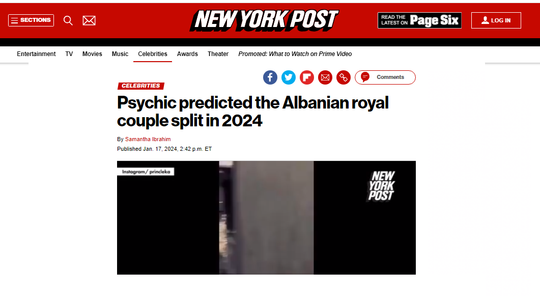 Habisin mediat e huaja: Fallxhorja e famshme parashikoi ndarjen e çiftit